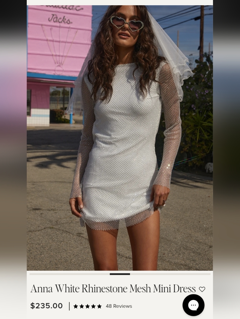 White Mesh Long-Sleeve Mini Dress